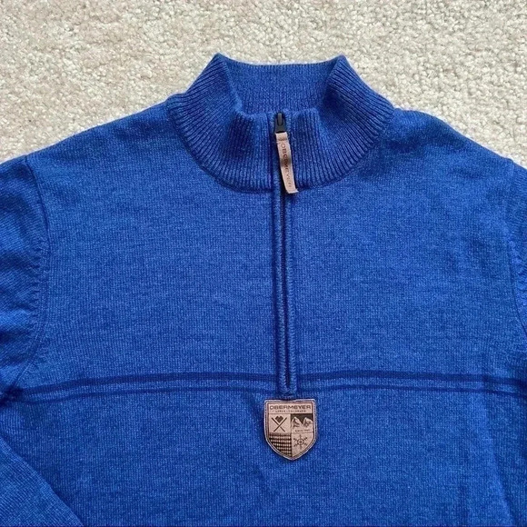 Obermeyer Zurich 1/2 Zip Wool Sweater Blue Men’s Size Medium Style# 26005 Ski - Picture 3 of 15